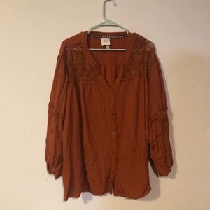 Target Knox Rose burnt orange blouse